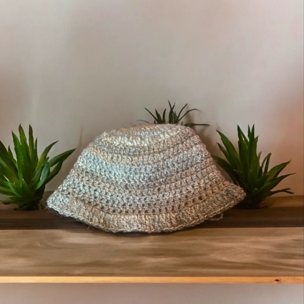 Handcrafted Gray Crochet Bucket Hat
