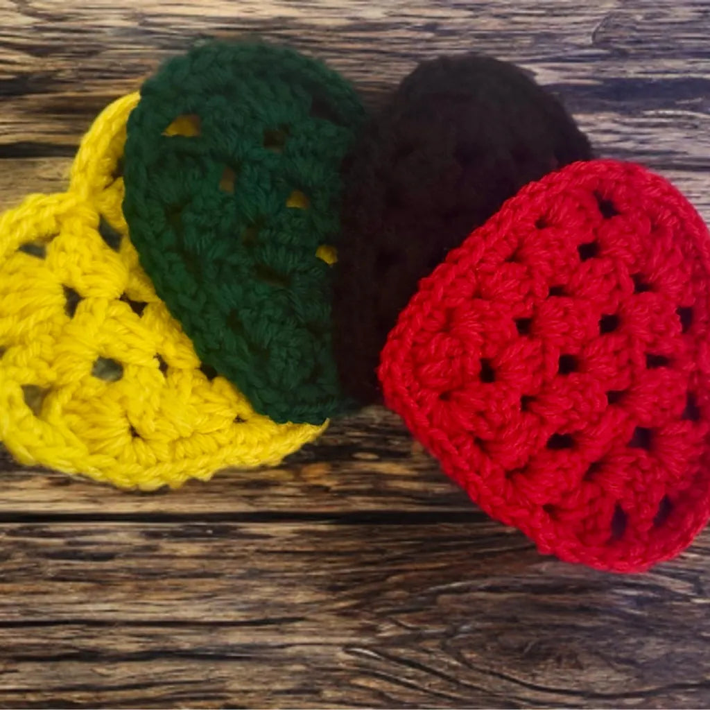 Handmade Heart-Shaped Crochet Coasters Set