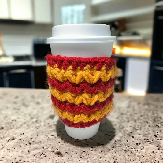 Handmade Red and Yellow Cup Cozy