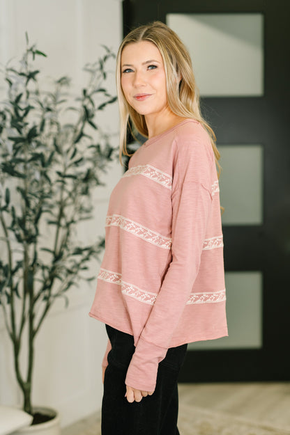 Down to Every Detail Drop Shoulder Long Sleeve in Dusty Rose