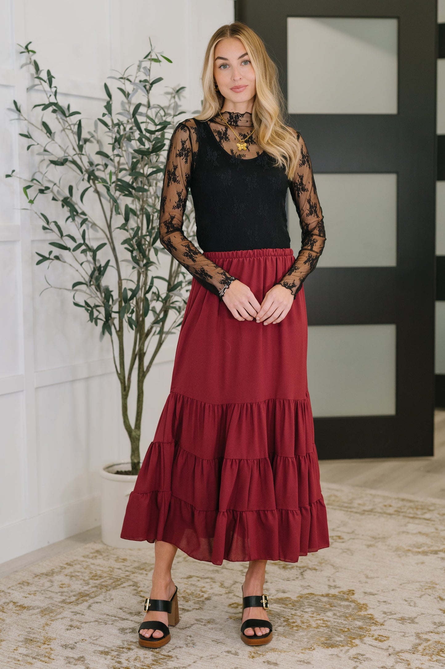 Easy Pick Tiered Maxi Skirt