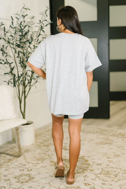 Going Far Top and Biker Short Set in H Grey