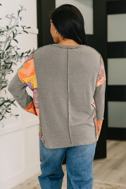 Sweet as Pie Color Block Relaxed Long Sleeve