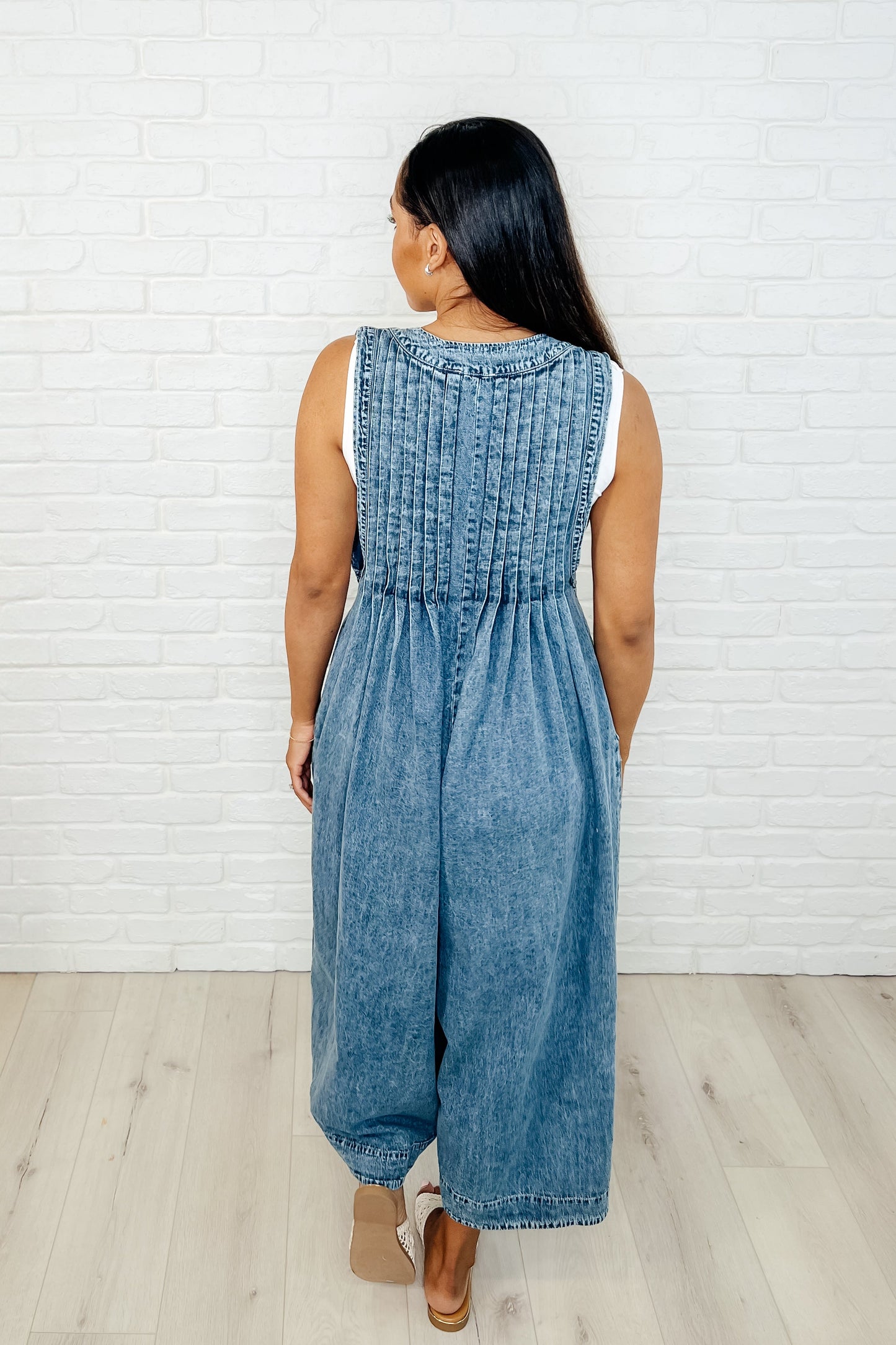 Too Cool For Fools Wide Leg Jumpsuit in Denim