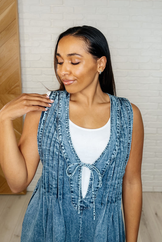 Too Cool For Fools Wide Leg Jumpsuit in Denim