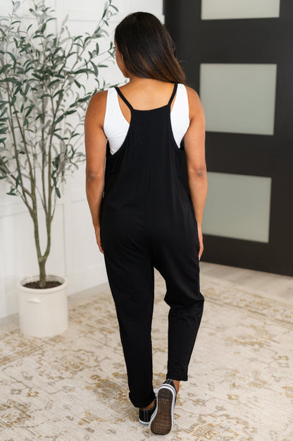 Totally Me Spaghetti Strap Jumpsuit in Black