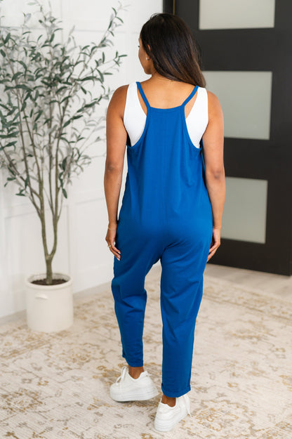 Totally Me Spaghetti Strap Jumpsuit in Classic Blue