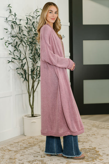 Travel Hideaway Open Front Cardigan in Cashmere Rose