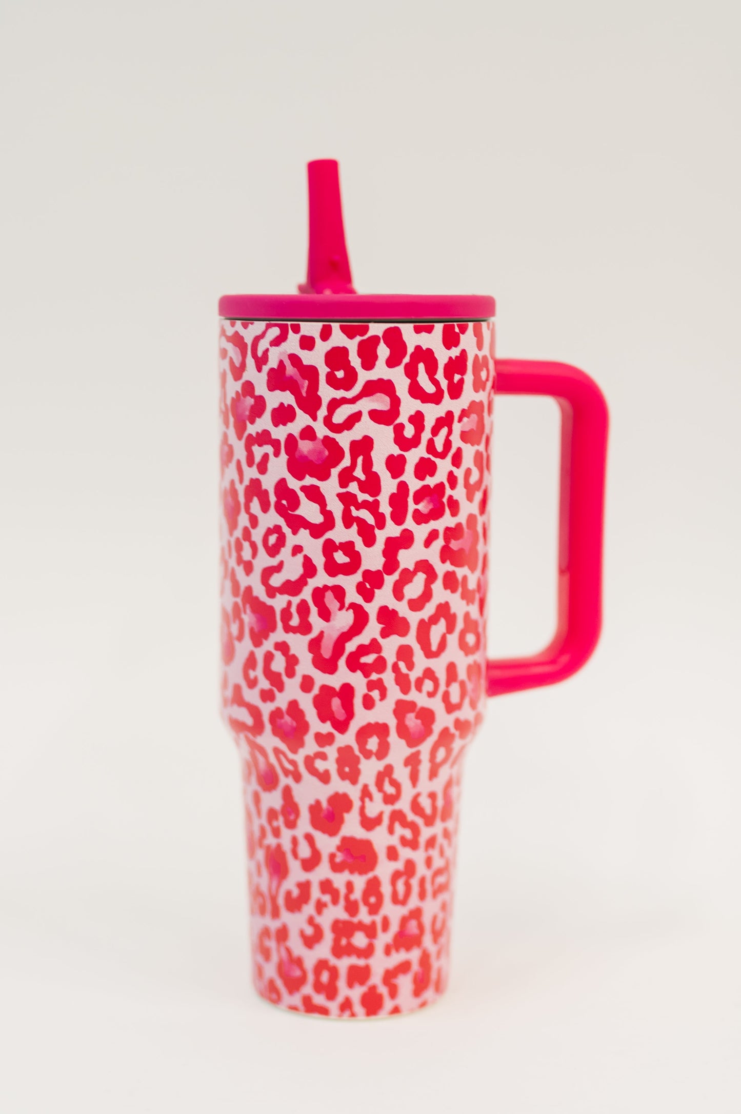 Yes, Girl, Yes Leopard Print Tumbler in Hot Pink