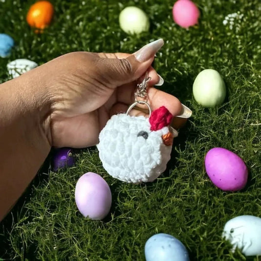 Handcrafted Crochet Chicken Keychain