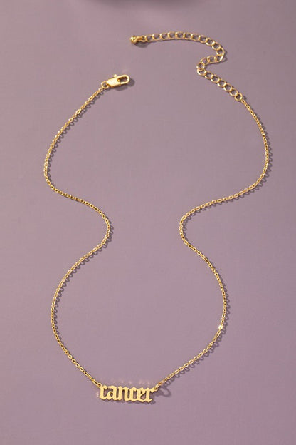Laser cut zodiac sign pendant necklace